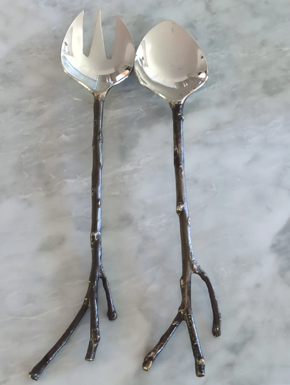Branch-Handle Salad Serving Set